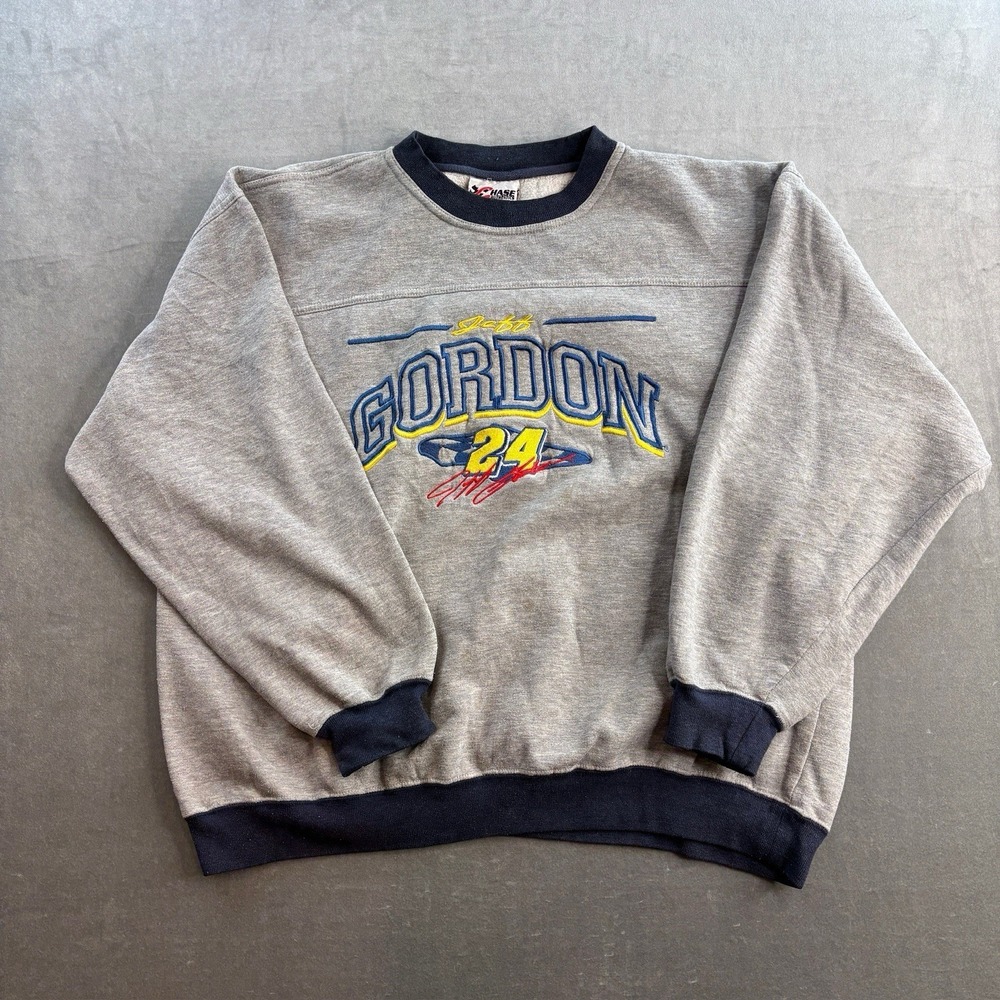 Vintage Jeff Gordon #24 Crewneck‎ Sweatshirt Men's XL Grey